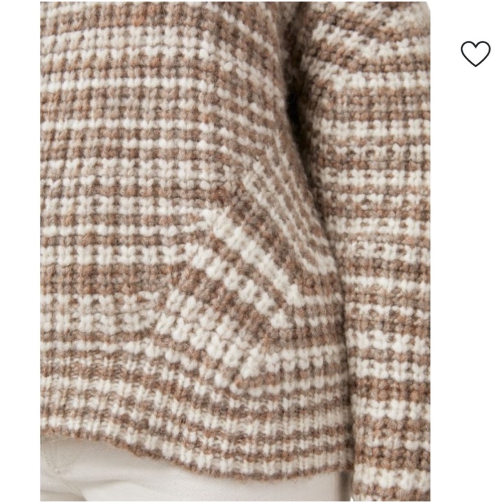 Rails Echo Sweater XS Brown White Space Dye Knit Wool Blend - Picture 3 of 12